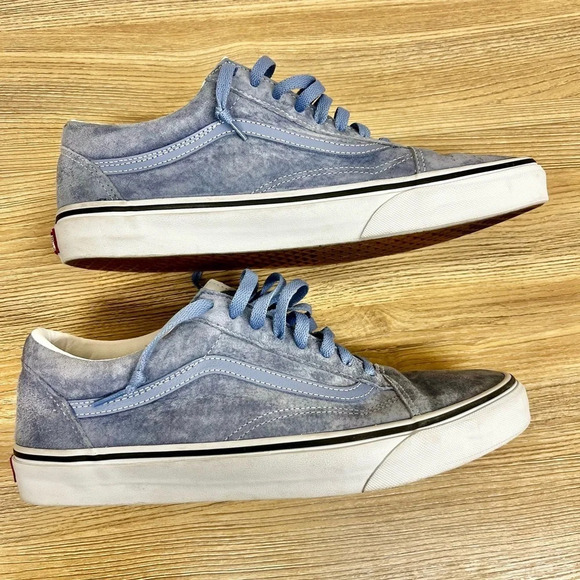 Vans Old Skool Pig Suede Sneaker Tempest Blue True White Size 11.5 Men - Picture 7 of 11